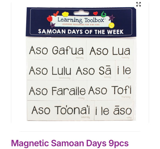Samoa Language Days of the Week