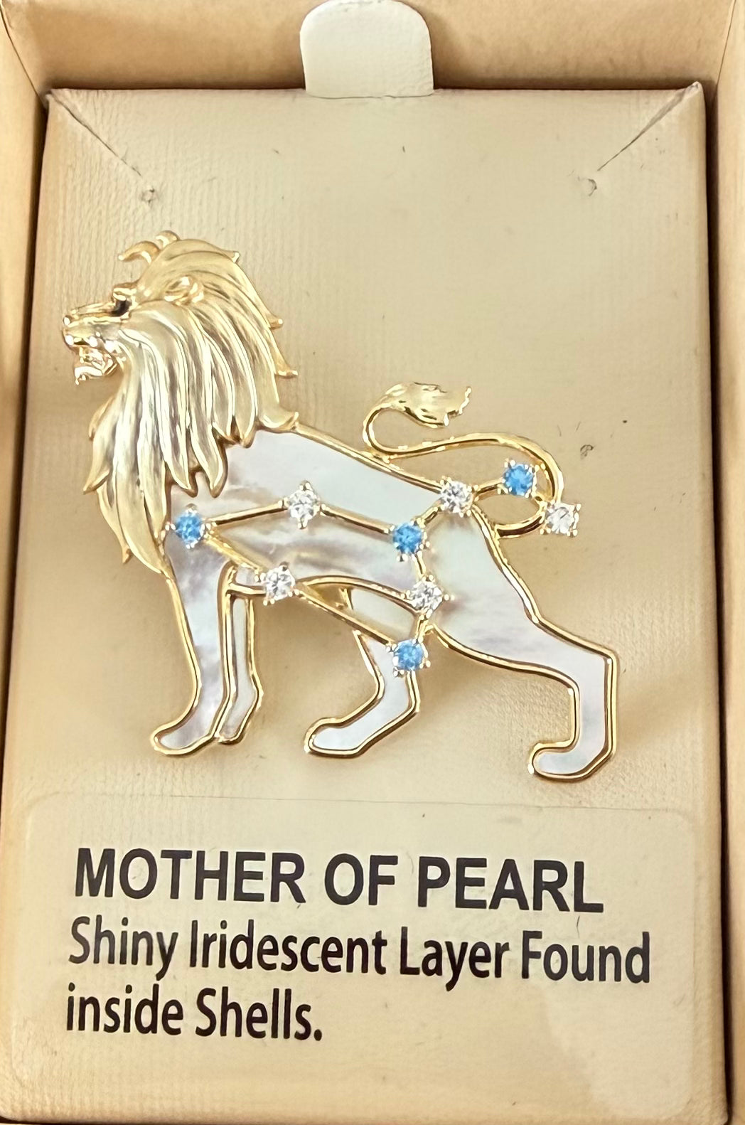 Mother of Pearl Brooch Leo