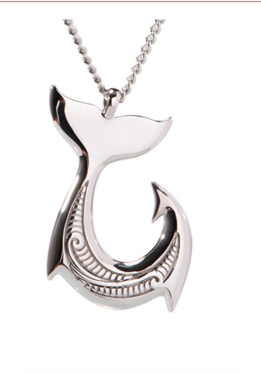 Stainless Steel Whale Tail Necklace