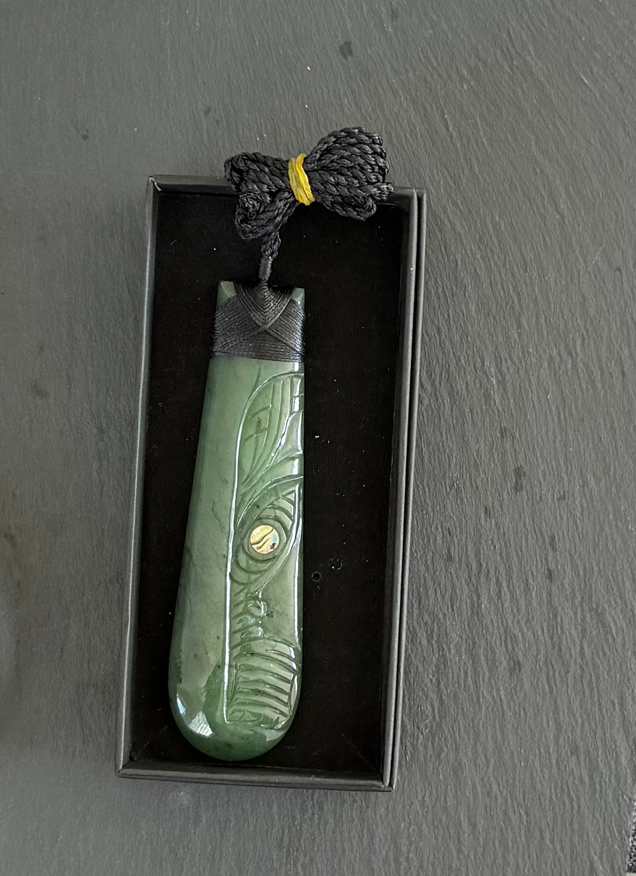 Greenstone half face Toki Necklace
