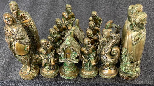 Resin Maori chess pieces