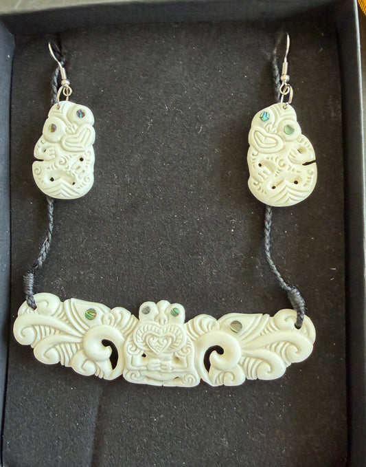 Breastplate - Bone Necklace & Earrings