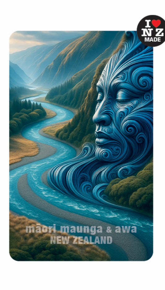 Maori Art Magnet by Artist Doug Healey - Awa River