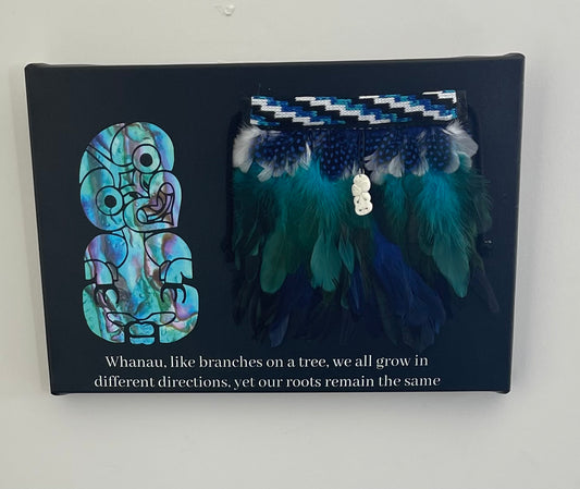 Tiki Korowai On Canvas With a Saying Paua
