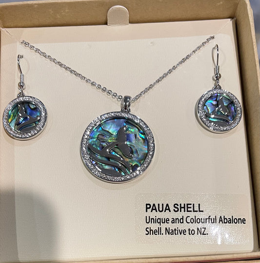 Paua Necklace and Earrings