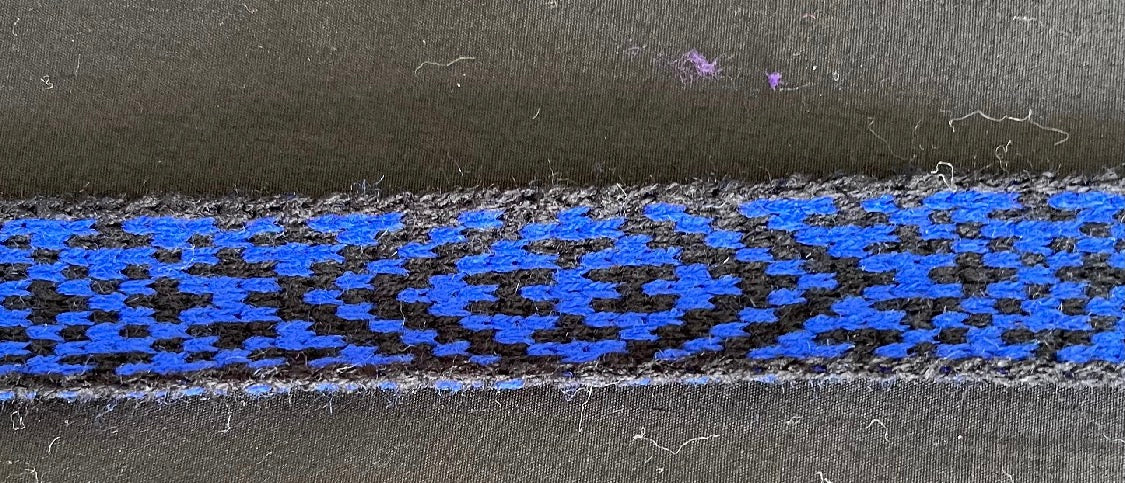 1inch Black and royal blue Taniko Band