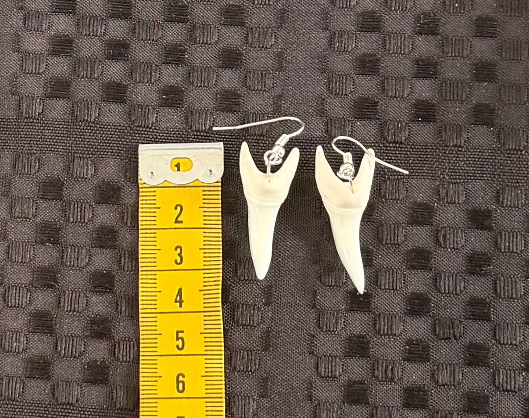 Real Mako Shark Teeth Earrings - No 4