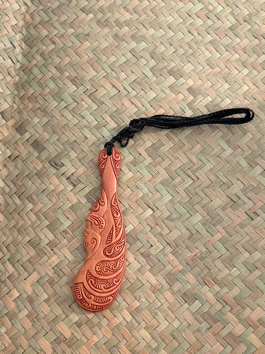 Wooden patu Pendant - Wood Necklace