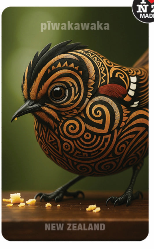 Maori Art Magnet by Artist Doug Healey - Fantail