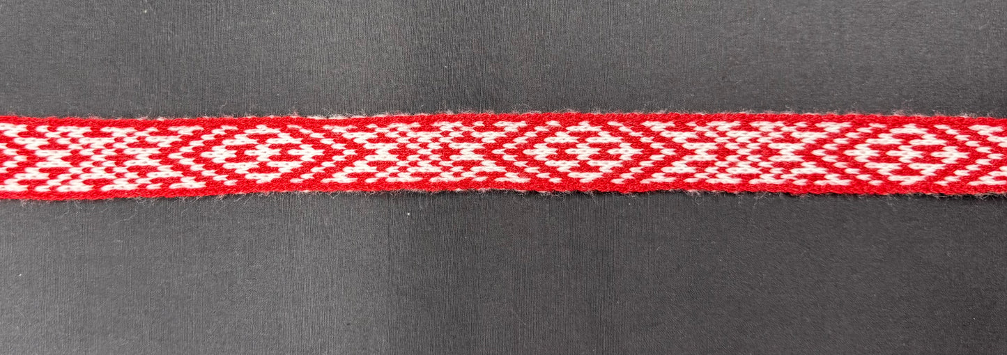 1inch Red and White - Taniko Band