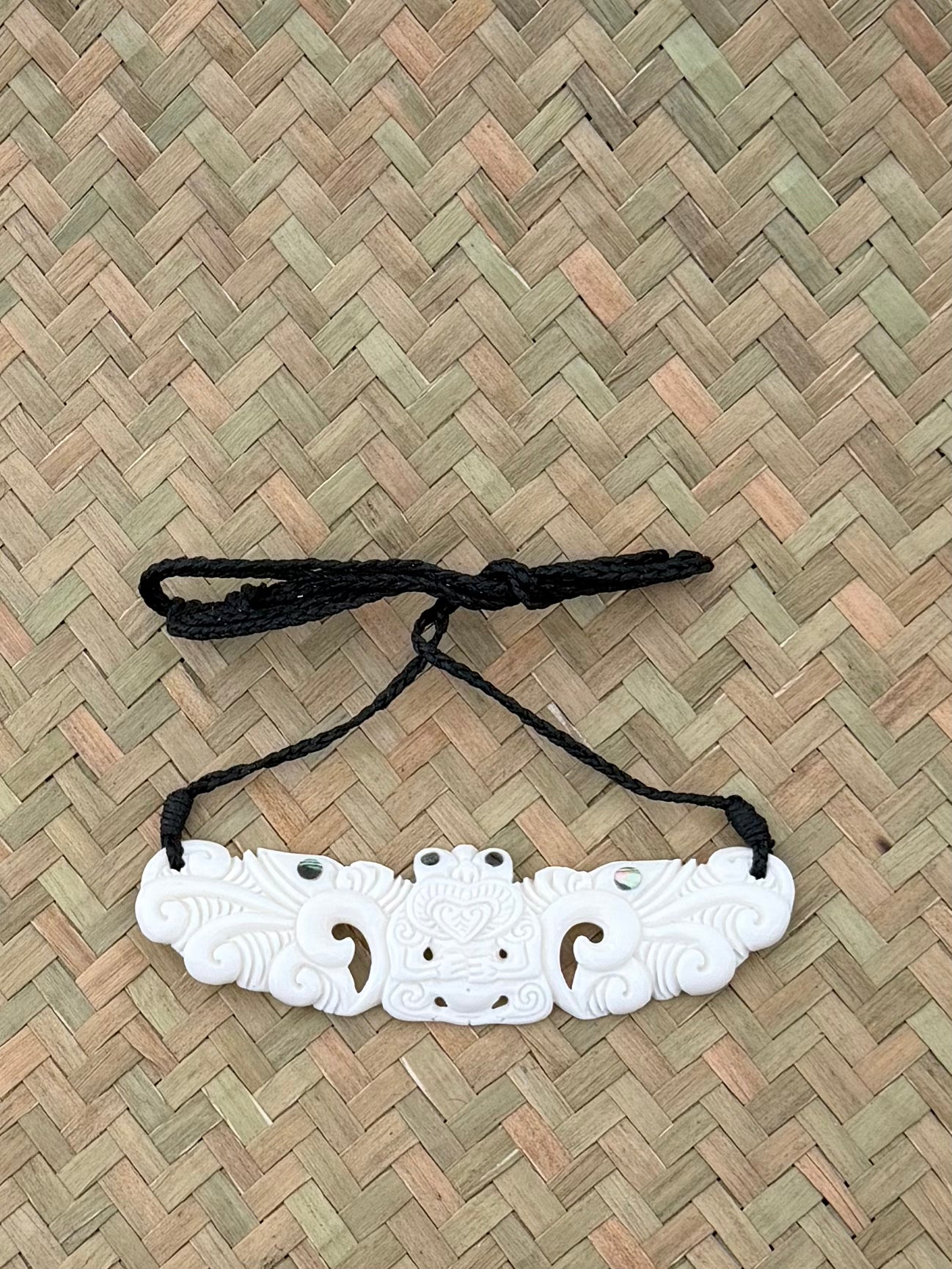 Carved beef bone breastplate