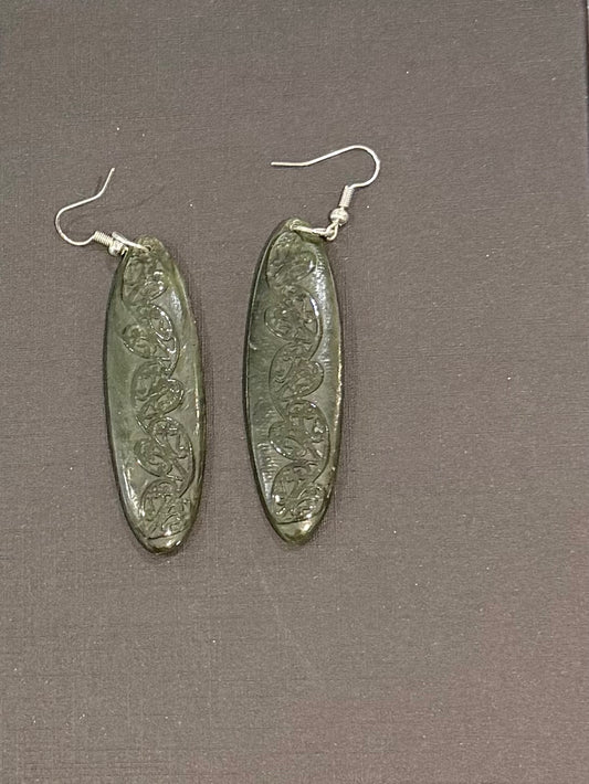 Spear Greenstone  Earrings