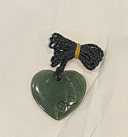 Greenstone engraved heart Pounamu Necklace