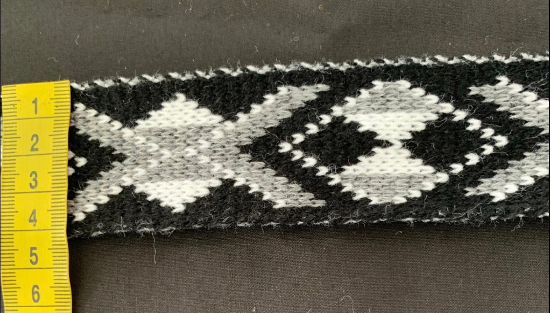 Black grey and white Pātiki - Taniko Band 2inch