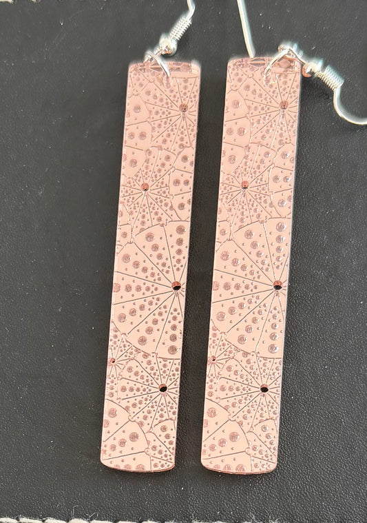 Acrylic rose gold Kina drop Earrings