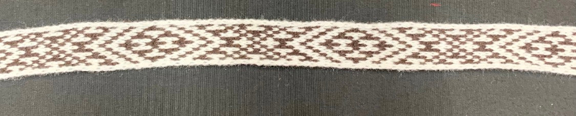 1inch White and dark brown - Taniko Band