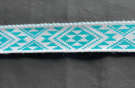 Turquoise and white- Taniko Band 2in