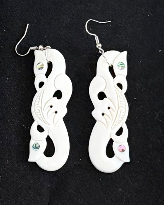 Manaia- Carved Bone Earrings