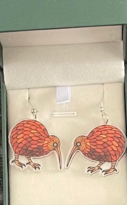 Resin Kiwi Earrings