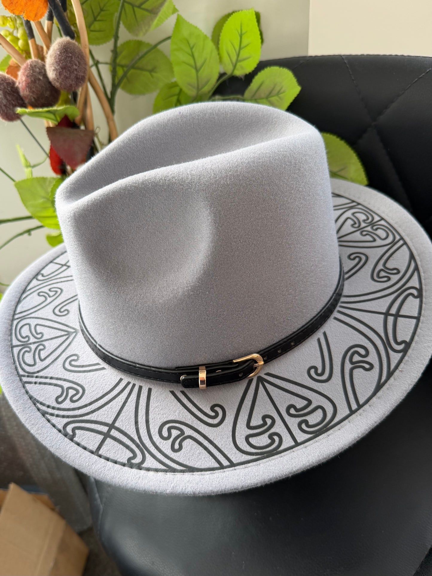Belts for Potae - 57cm black Fedora Felt Hat - Ready to Decorate Your Own Design
