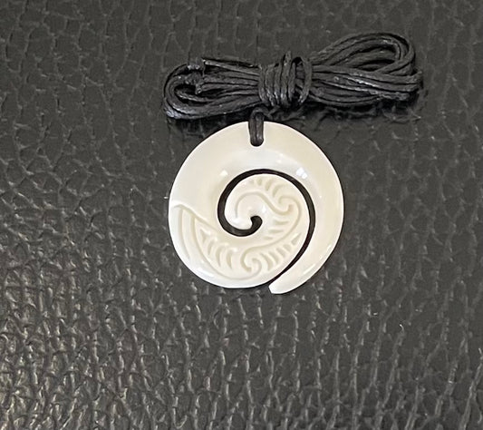 Koru Necklace - Beef Bone Carving