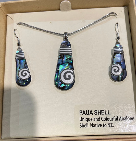 Paua Toki Necklace and Earrings