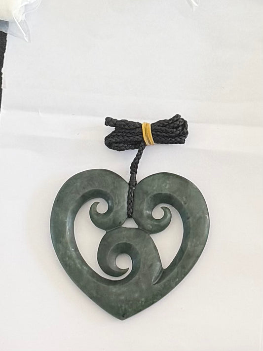 Koru Hearts - Greenstone Necklace