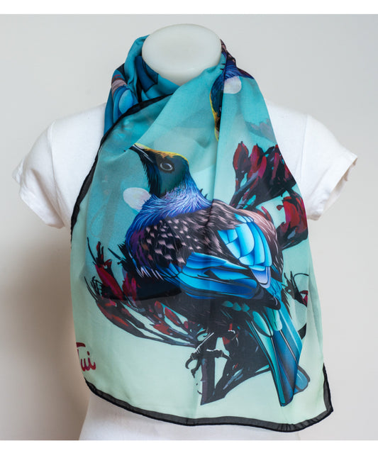Maori Design Scarve Blue Tui