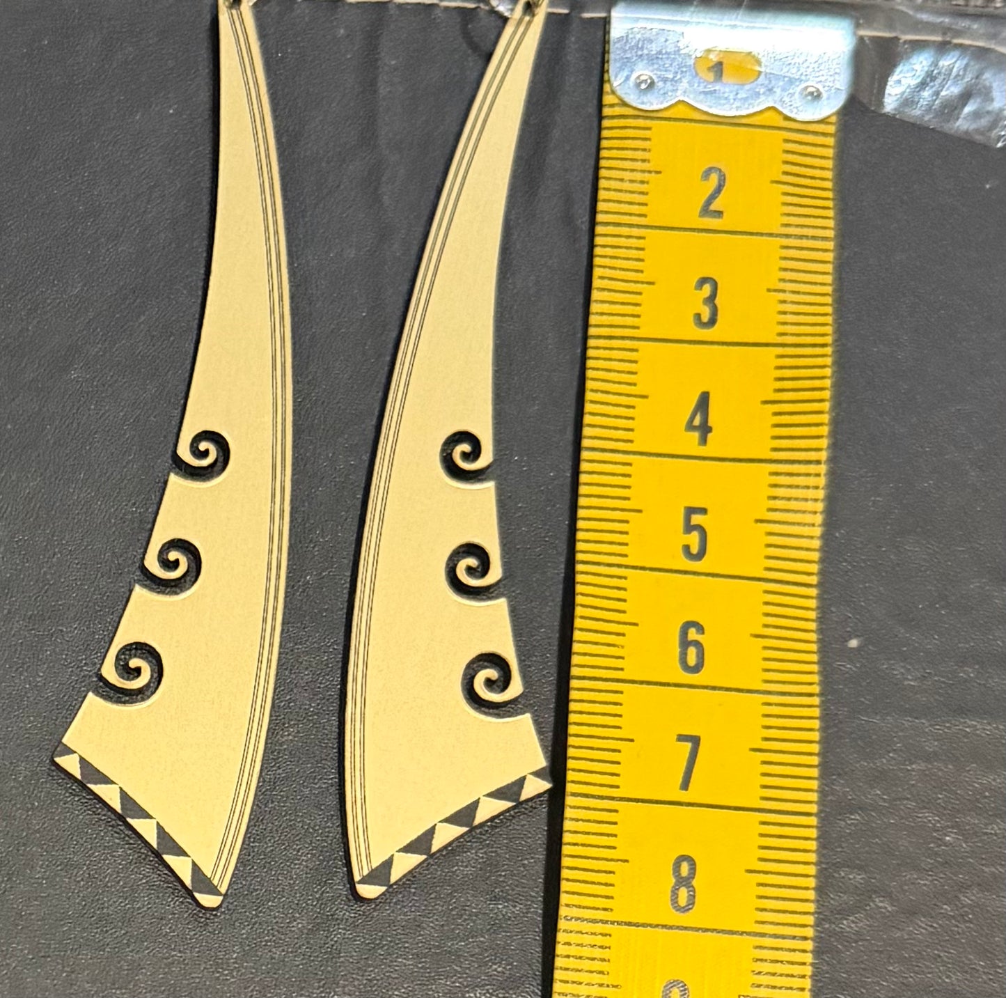 Acrylic gold Earring
