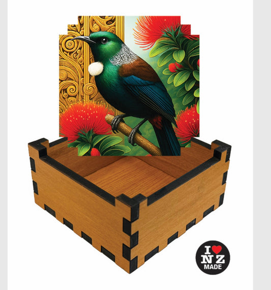Doug Healey Tui In  Pohutukawa - 8cm x 8cm
