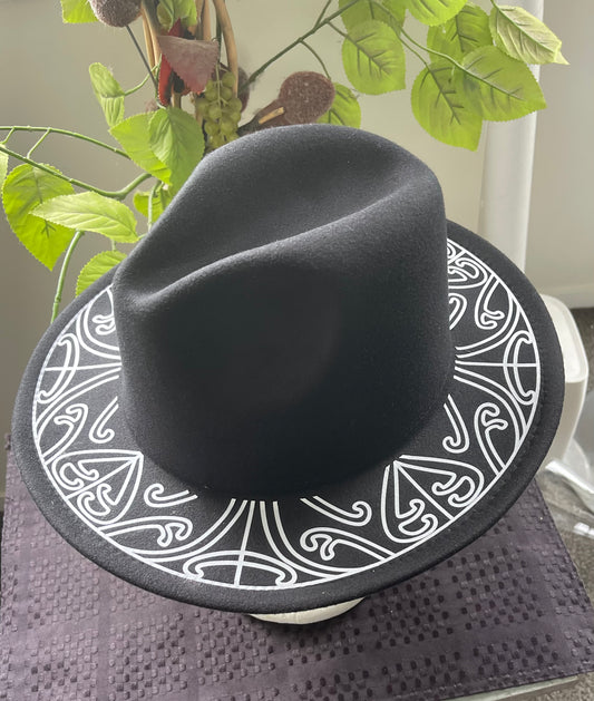 Potae - 57 cm Black Fendora Felt Hat - Ready to Decorate Your Own Design