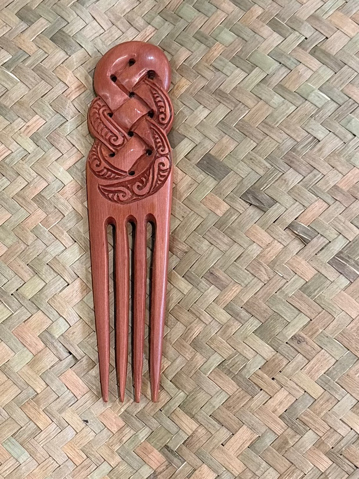 Wooden platted 4 Prong Heru Comb