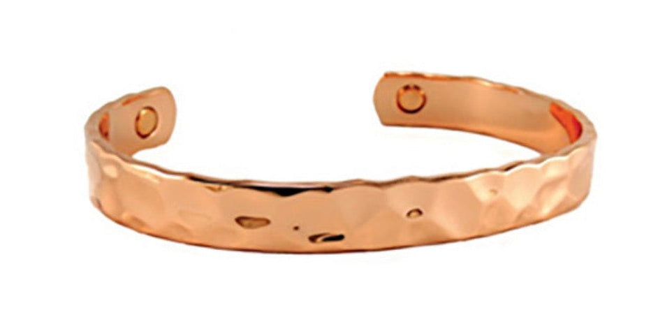 Rose gold bracelet on a white background