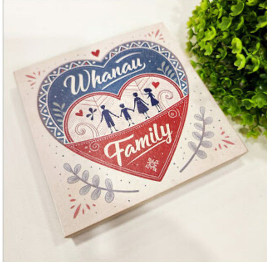 Whanau Family Printed directly on plywood.