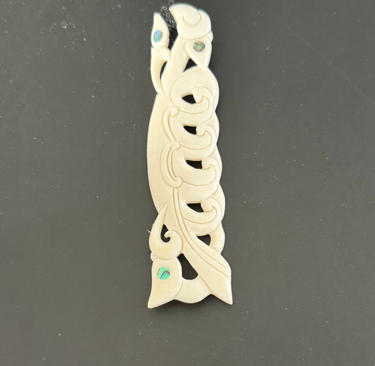 Manaia koru Necklace - Beef Bone Carving