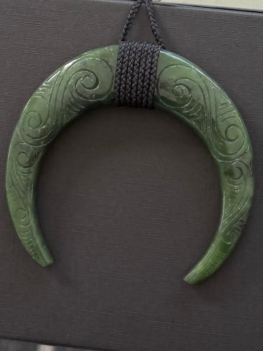 Greenstone pigs tusk Necklace