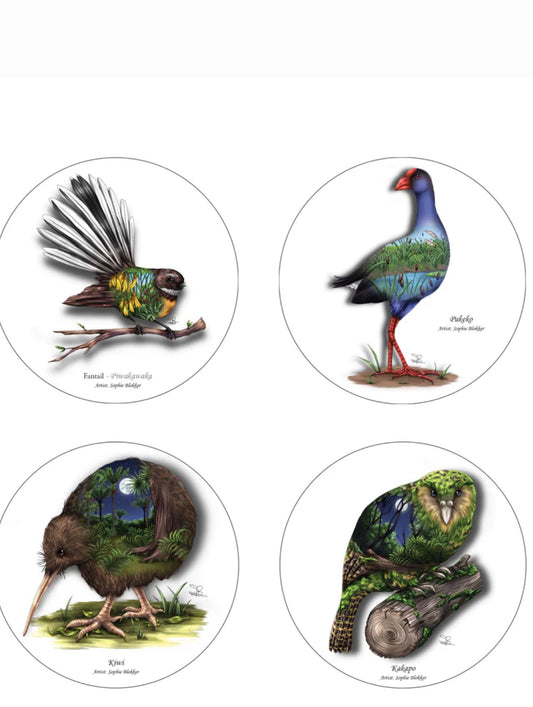 Ceramic Bird Coasters