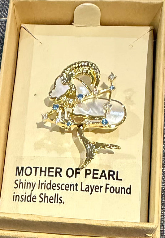 Mother of Pearl Brooch Capricorn