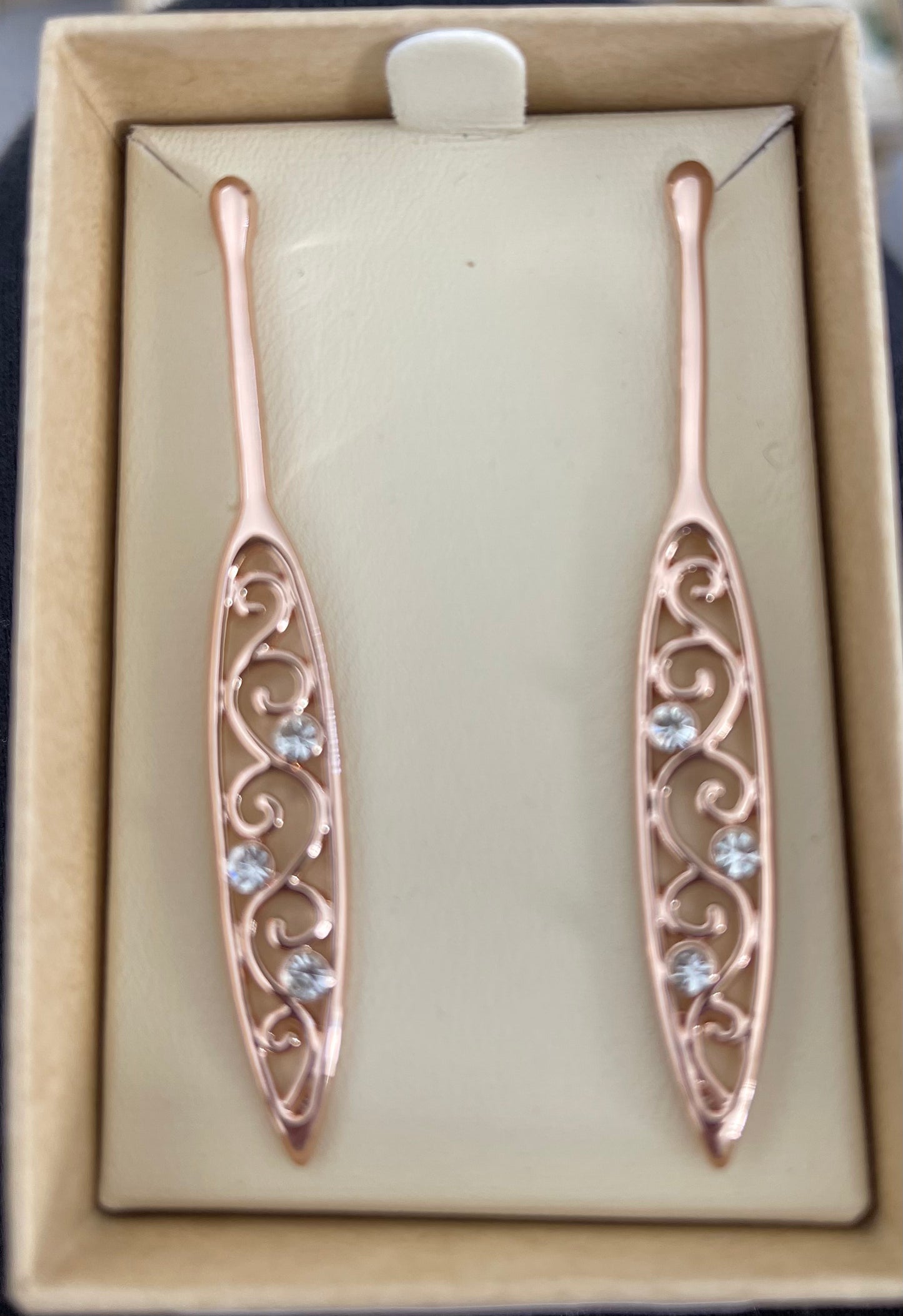 Rose Gold Canoe Paddle Earrings