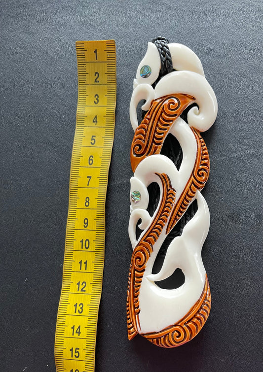 Large Manaia Necklace - Bone Carving