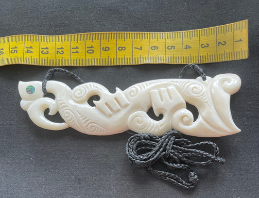 Manaia Breast Plate Pendant - Bone Carving