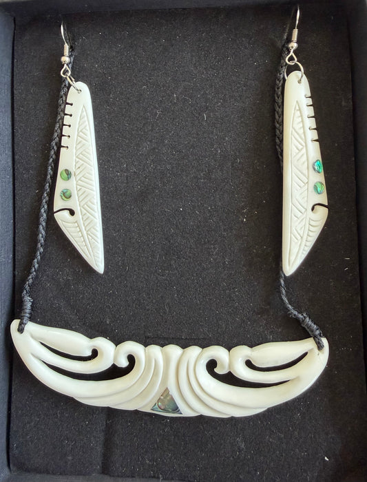 Breastplate - Bone Necklace & Earrings