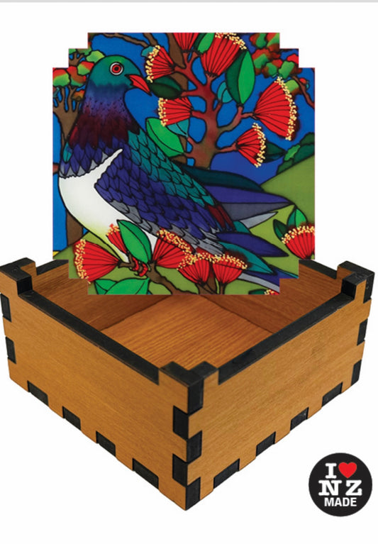Jo May Kereru in Pohutukawa - 8cm x 8cm