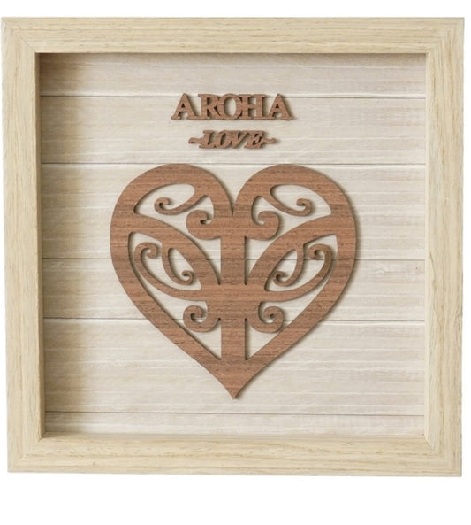 Aroha Wooden Plaque