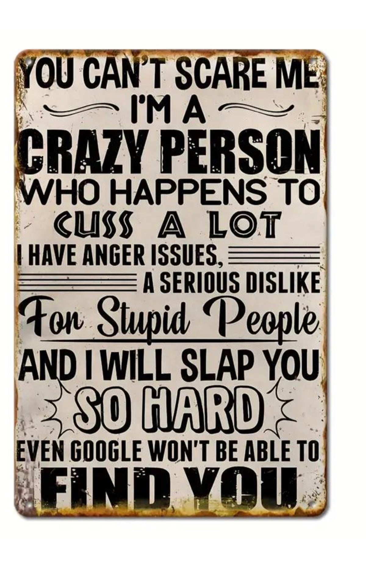 Embossed Tin Sign