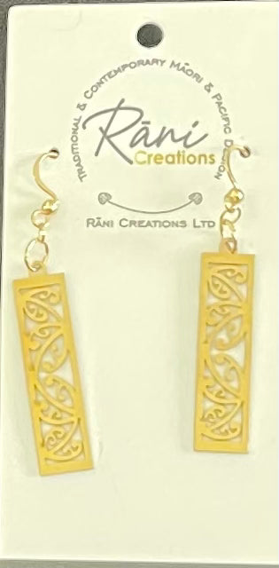 Stainless Steel Gold Drop Earrings