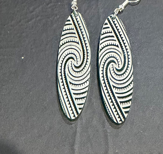 Acrylic grey Kapa Rua Earrings