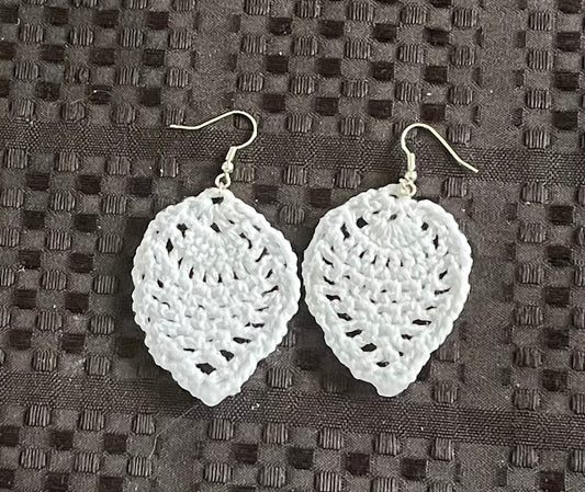 Miiana White Hand Croquet Earrings