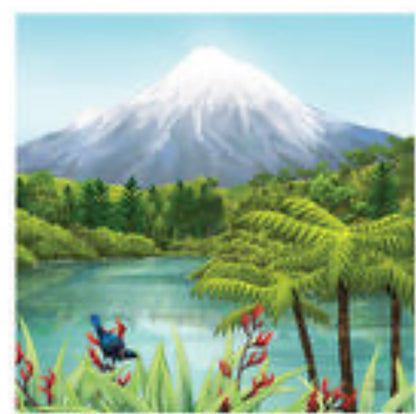Square Mount Taranaki - Ceramic Wall Art Plus a Card To Match