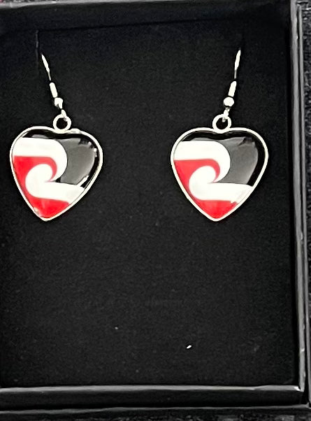 Maori flag heart Earrings